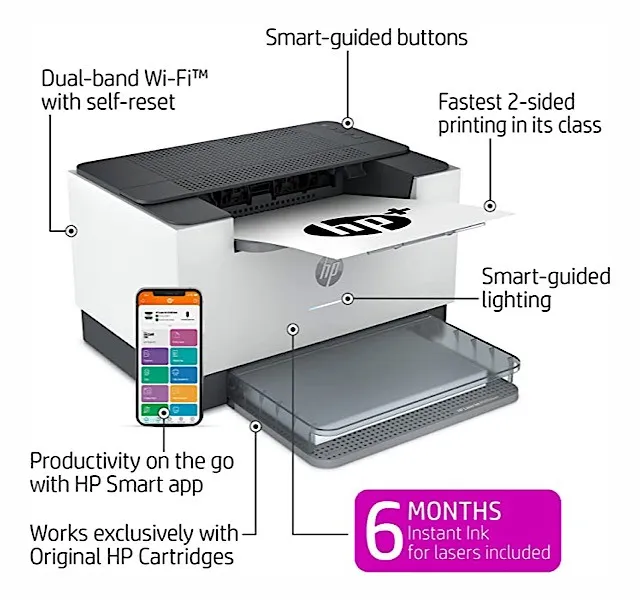 Impresora HP Laserjet en blanco y negro Características Especificaciones