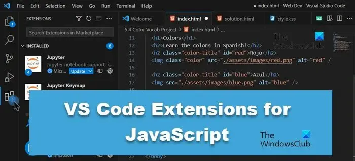 Extensions de code VS pour JavaScript