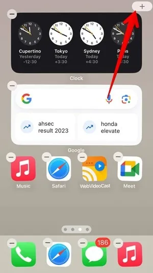 Widget de l'écran d'accueil de l'iPhone Ajouter