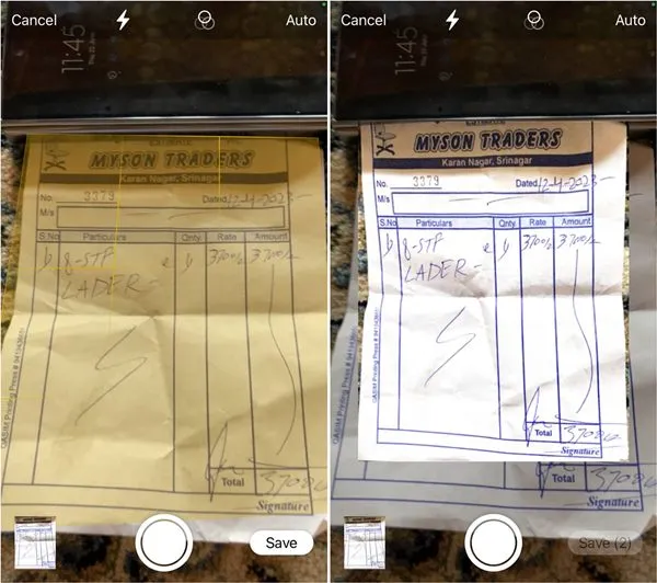Documento de verificação do aplicativo de notas do iPhone