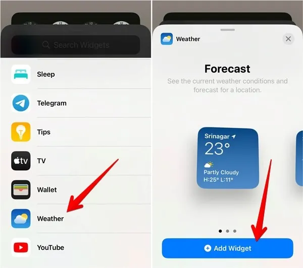 Iphone Weather Widget Ajouter un écran d'accueil