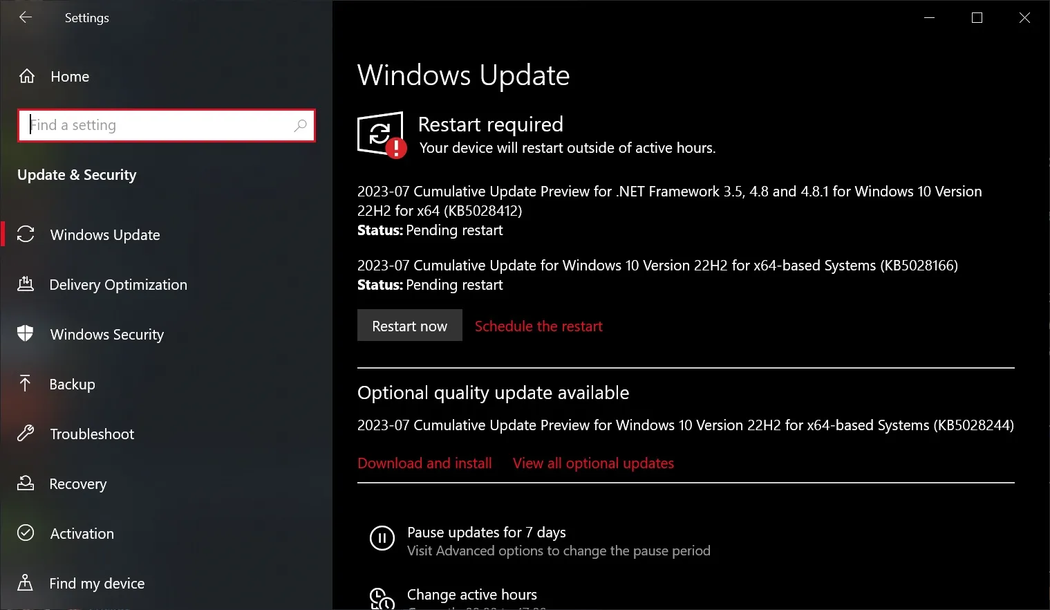 KB5028244 Windows-update