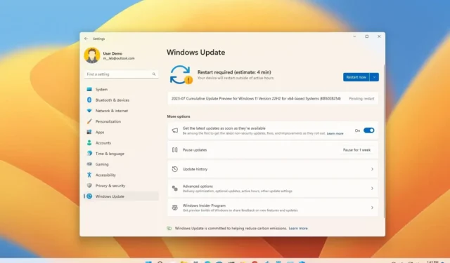 Windows 11 build 22621.2066 (KB5028254) outs als preview op versie 22H2