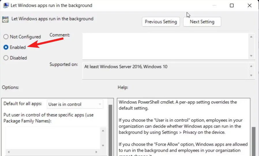 Windows 11 applications d'arrière-plan manquantes
