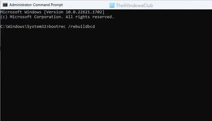 Error 1 de MBR en Windows 11/10
