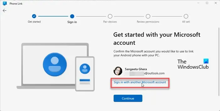 Opzione di accesso Microsoft