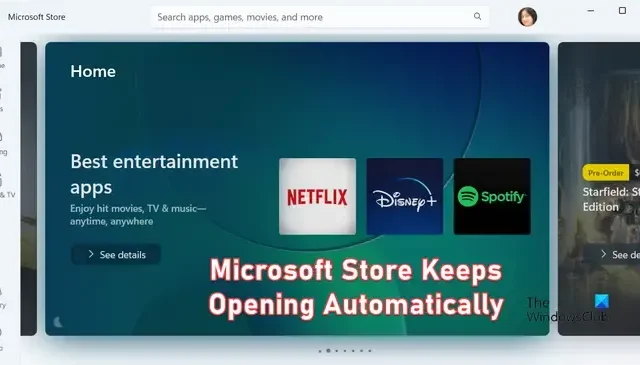 Microsoft Store 在 Windows 11/10 上保持自動打開