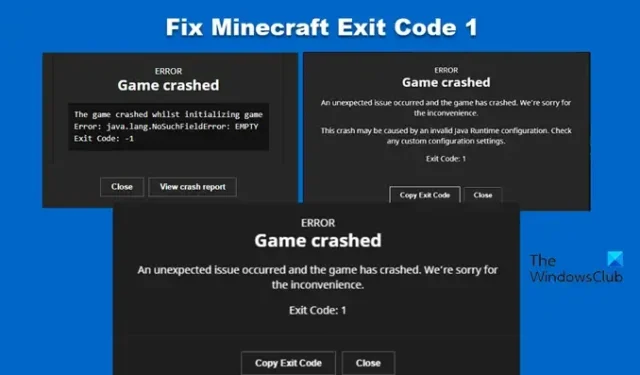 在 Windows PC 上修復 Minecraft 退出代碼 1