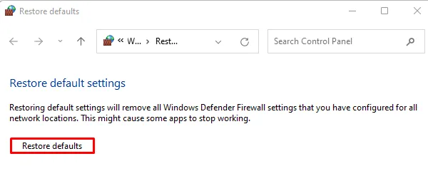Restaurar configurações de firewall do Windows 11 para o padrão