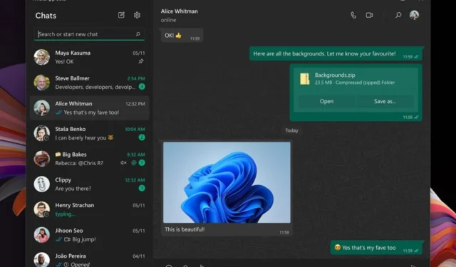 L’application de bureau WhatsApp a maintenant un partage d’écran sur Windows 11