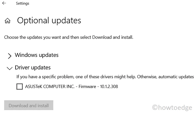 Actualizar controladores en Windows 11 a través de actualizaciones opcionales