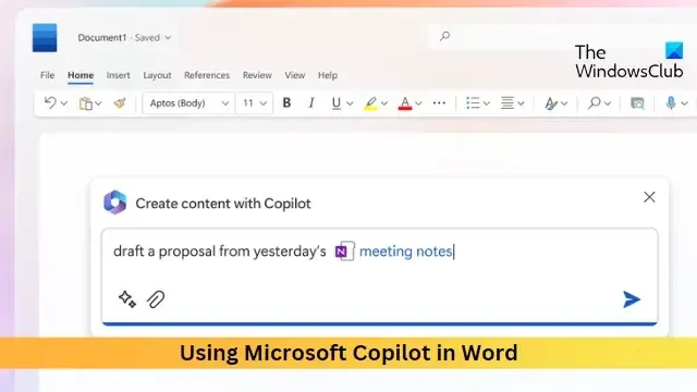 Microsoft Copilot gebruiken in Word