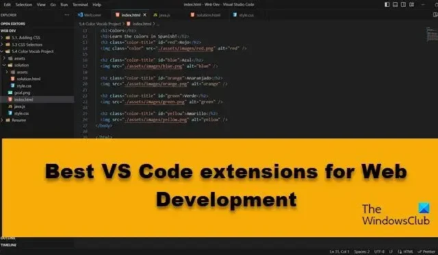 Meilleures extensions VS Code pour le développement Web