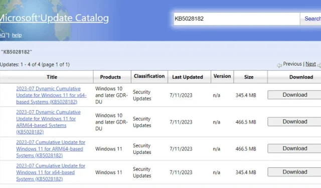 Conflits de mise à jour Windows 11 KB5028182 avec StartAllBack