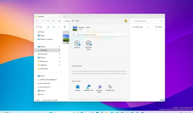 Windows 11 améliore le partage à proximité