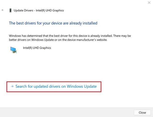 Windows 11-Update schlägt aufgrund des Fehlercodes 0x8007007f fehl – ​​Grafikkarte aktualisieren