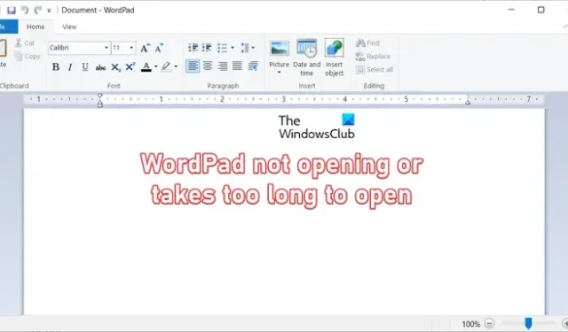 WordPad demora muito para abrir ou não abre