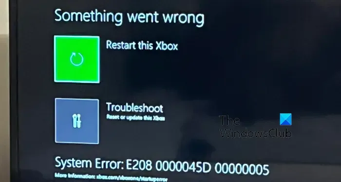 Xbox OneエラーE208を修正