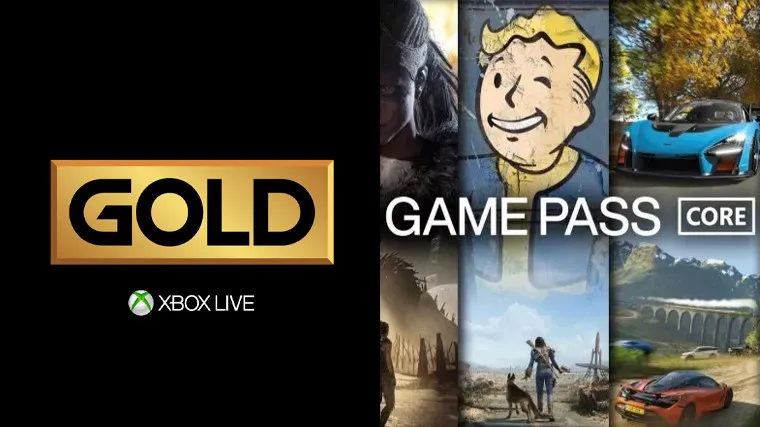 Combinación de logotipos de Xbox Live Gold y Xbox Game Pass Core