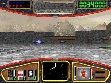Een screenshot van het spel Hover uit Windows 95