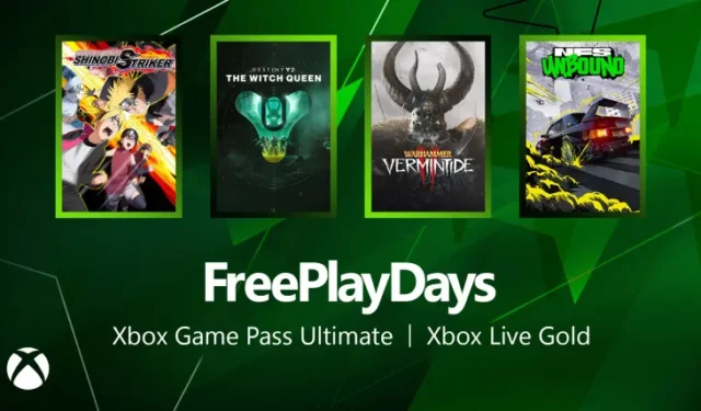 Le giornate di gioco gratuito Xbox includono NFS Unbound, Vermintide 2, Destiny 2: The Witch Queen e altro ancora