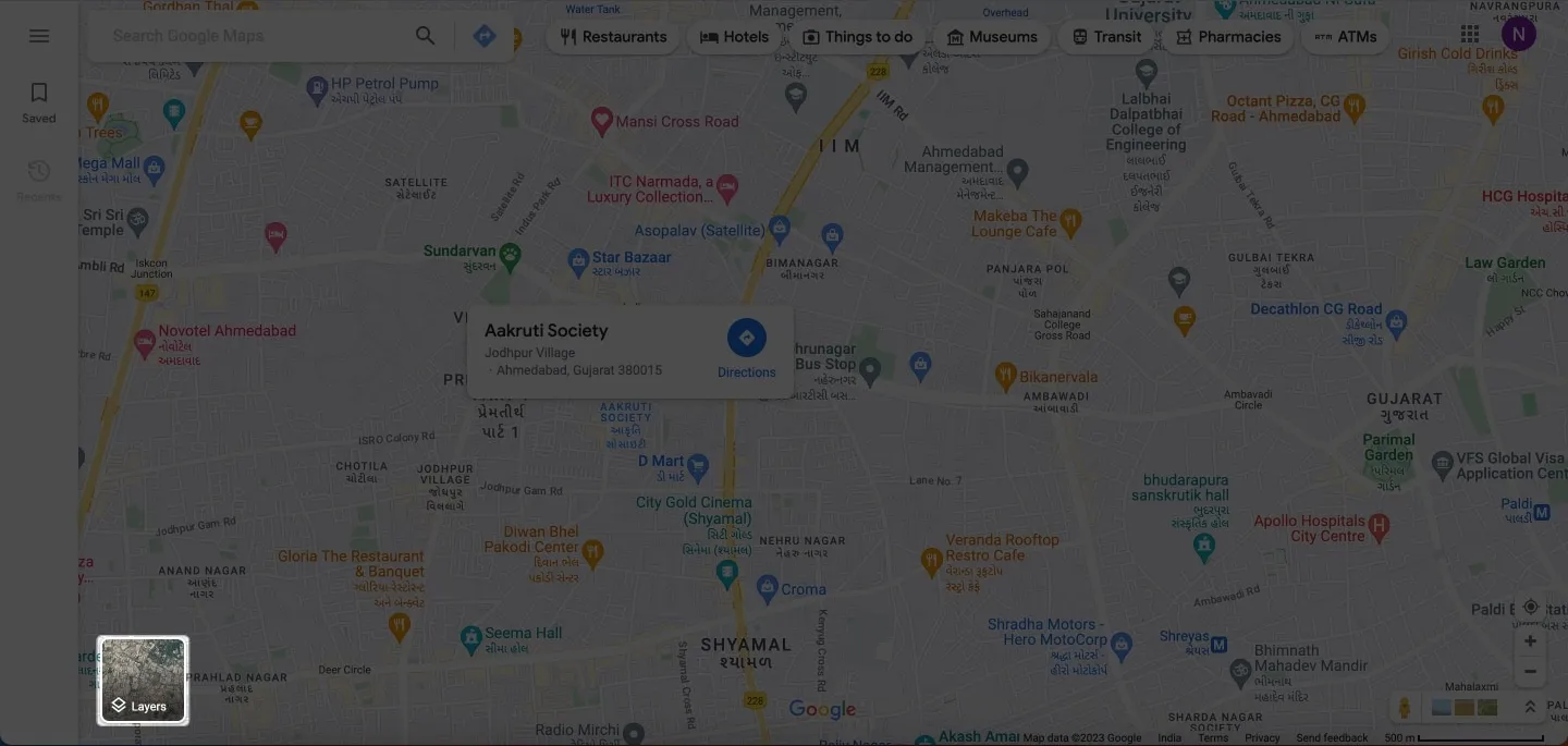 Toegang tot lagen in Google Maps