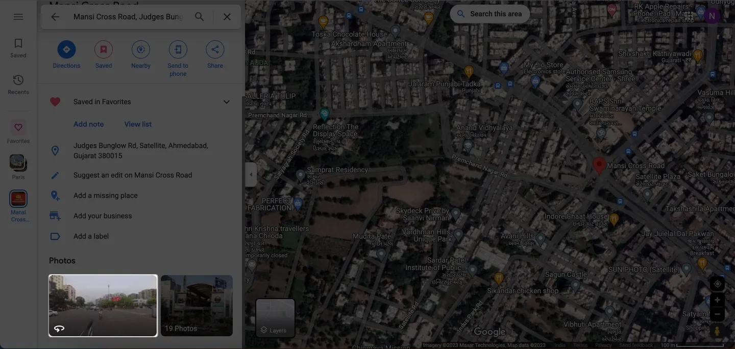 Toegang tot Street View onder foto's in Google Maps