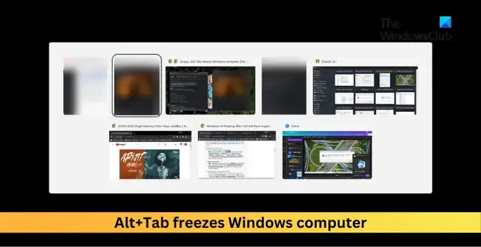 Alt+Tab congela o computador com Windows