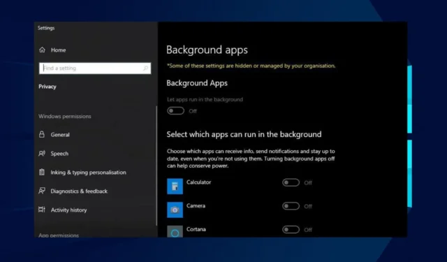 Correzione: le app in background sono disattivate su Windows 10