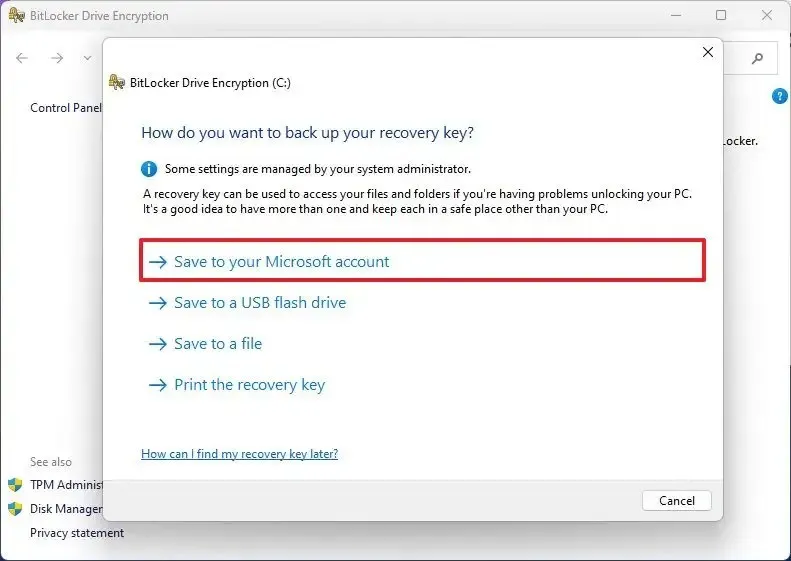 Enregistrer sur votre compte Microsoft