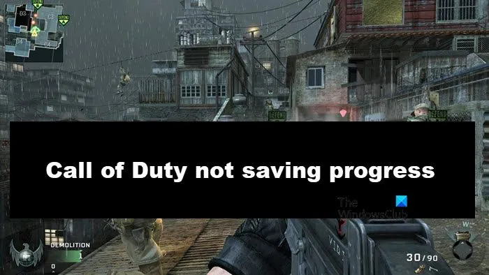 Call of Duty slaat geen voortgang op