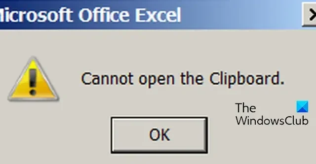 Não é possível abrir a área de transferência no Excel [Corrigir]