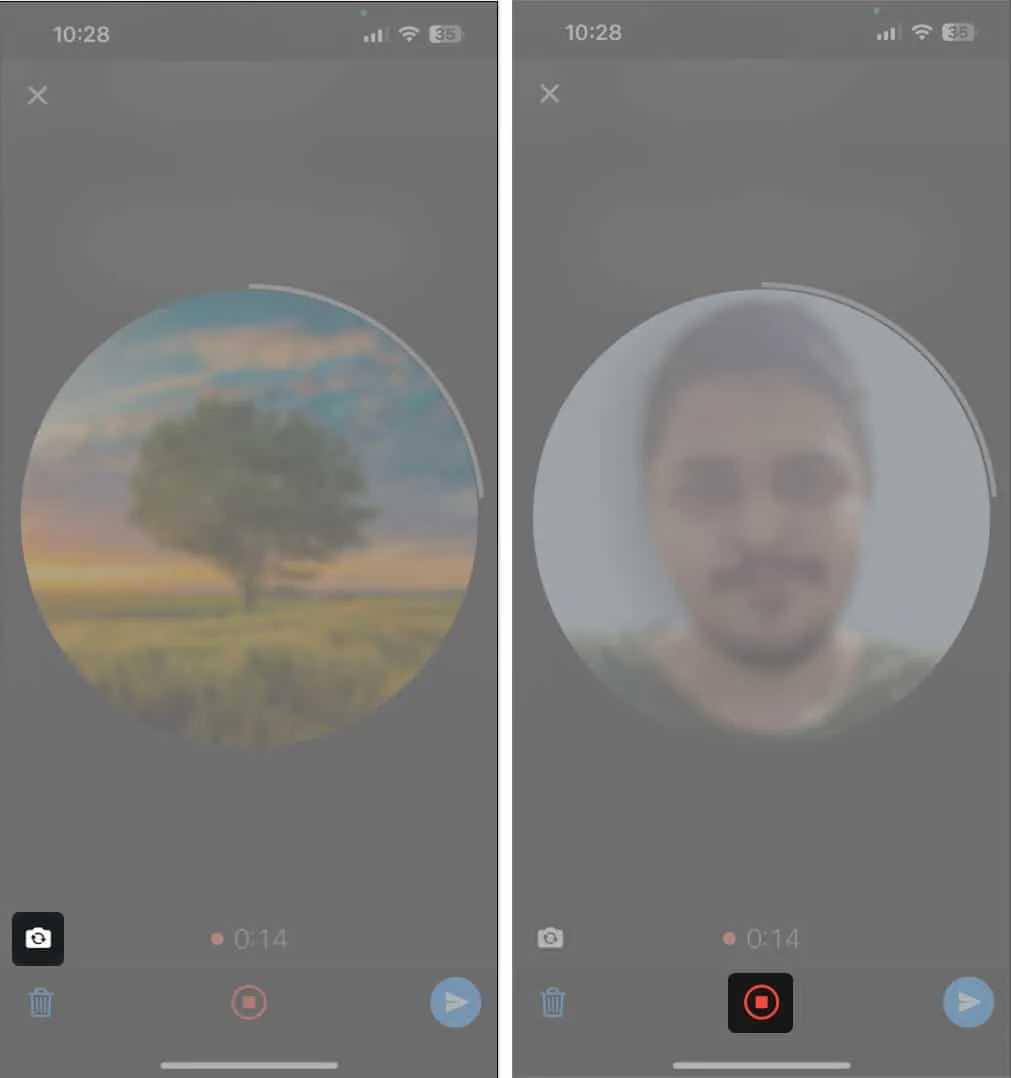 Capture el entorno y deje de grabar video instantáneo en Whatsapp