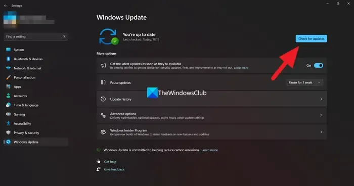 controlla l'aggiornamento di Windows nello stato di avvio pulito