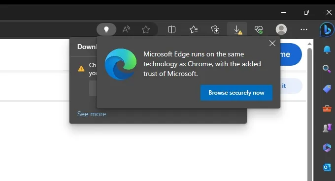 Configuration de Chrome marquée comme dangereuse