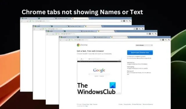 Les onglets Chrome n’affichent pas les noms ou le texte [Réparer]
