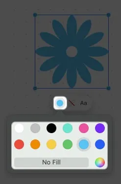 カラーアイコンをクリックし、自由形式で色を選択します