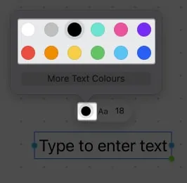 カラーアイコンをクリックし、自由形式でテキストの色を選択します