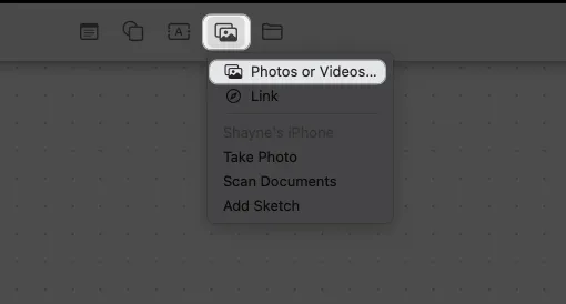klik op het fotopictogram, selecteer foto's of video's in vrije vorm