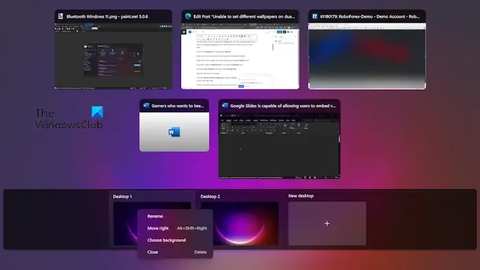 Schließen Sie den Desktop von Windows 11