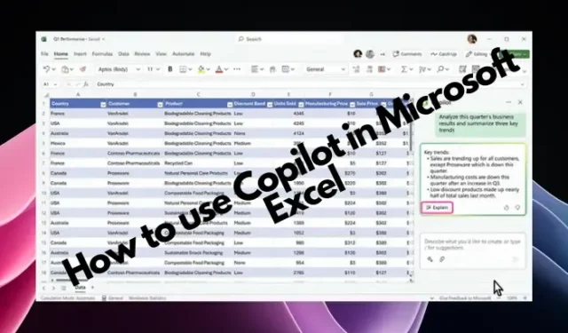 Como usar o Copilot no Excel