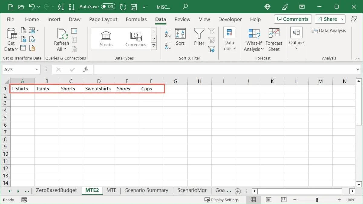 Testo convertito in colonne in Excel