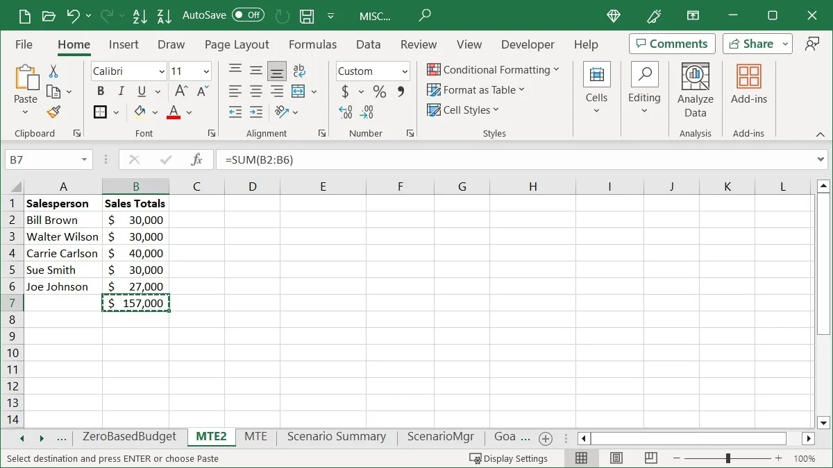 Kopieer de formule in Excel