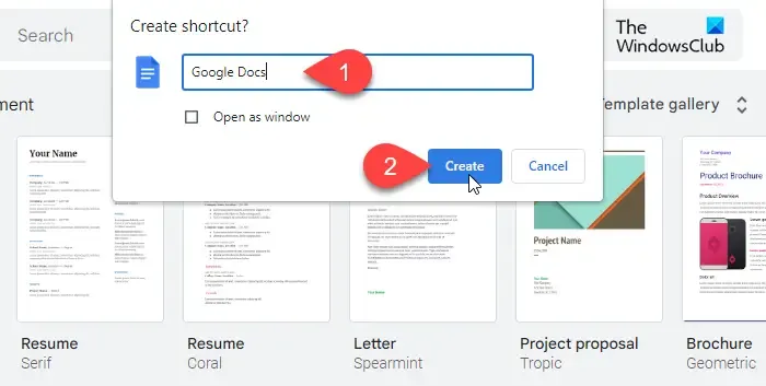 Créer un raccourci Google Docs