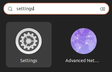 Ein Screenshot, der das Einstellungsprogramm in Ubuntu zeigt.