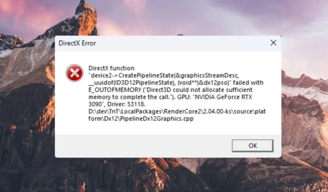 Error de memoria insuficiente en DirectX 12: ¿cómo solucionarlo?