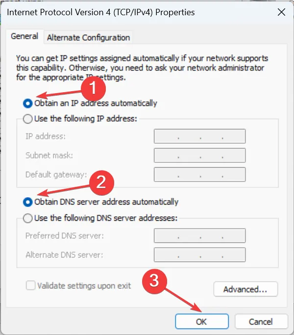 DNS et IP automatiques pour réparer DHCP n'est pas activé pour le Wi-Fi