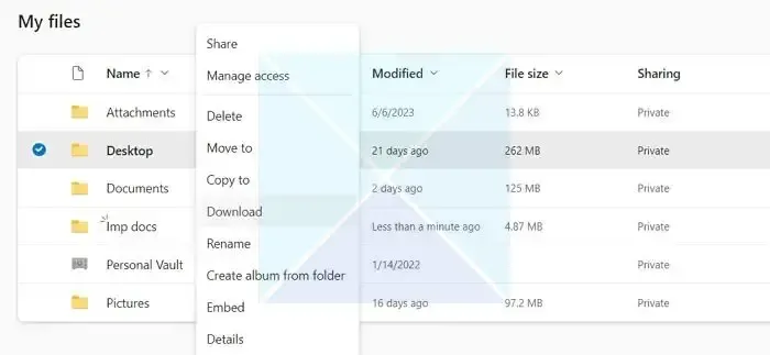 Descargar archivo perdido de OneDrive
