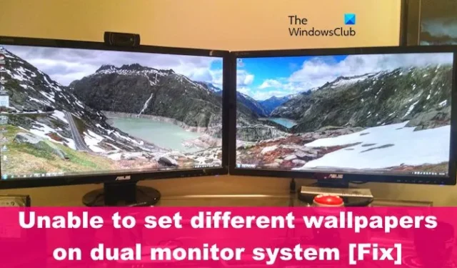 Kan geen andere achtergrond instellen op een opstelling met twee monitoren [repareren]