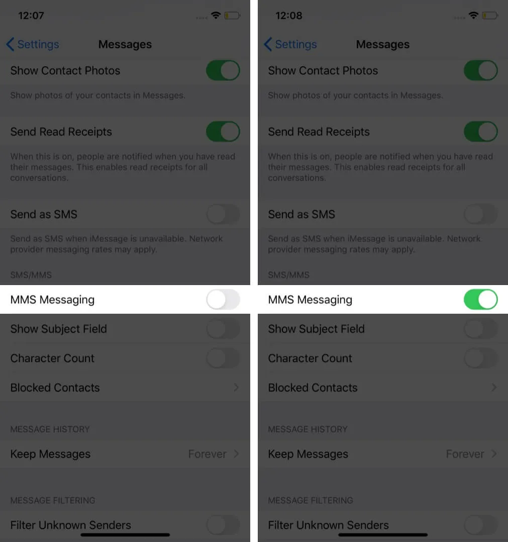 schakel mms in voor sms-berichten op de iPhone
